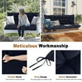thumbnail image 4 of Porch Swing Cushions 60in , Waterproof Outdoor Replacement Glider Cushions, 2-3 Seater Patio Bench Cushions with Backrest for Garden,Backyard, 4 of 7