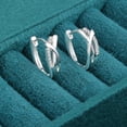 thumbnail image 6 of Lancharmed Silver Plated Women's Earrings,Crossed Zirconia Earring Gifts for Sister, 6 of 7