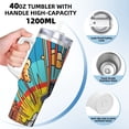 thumbnail image 4 of Vaso de acero inoxidable Bugs Bunny Ice King de 40 oz (con asa y pajita), para viaje en automóvil, 2 en 1, con tapa, 4 of 8
