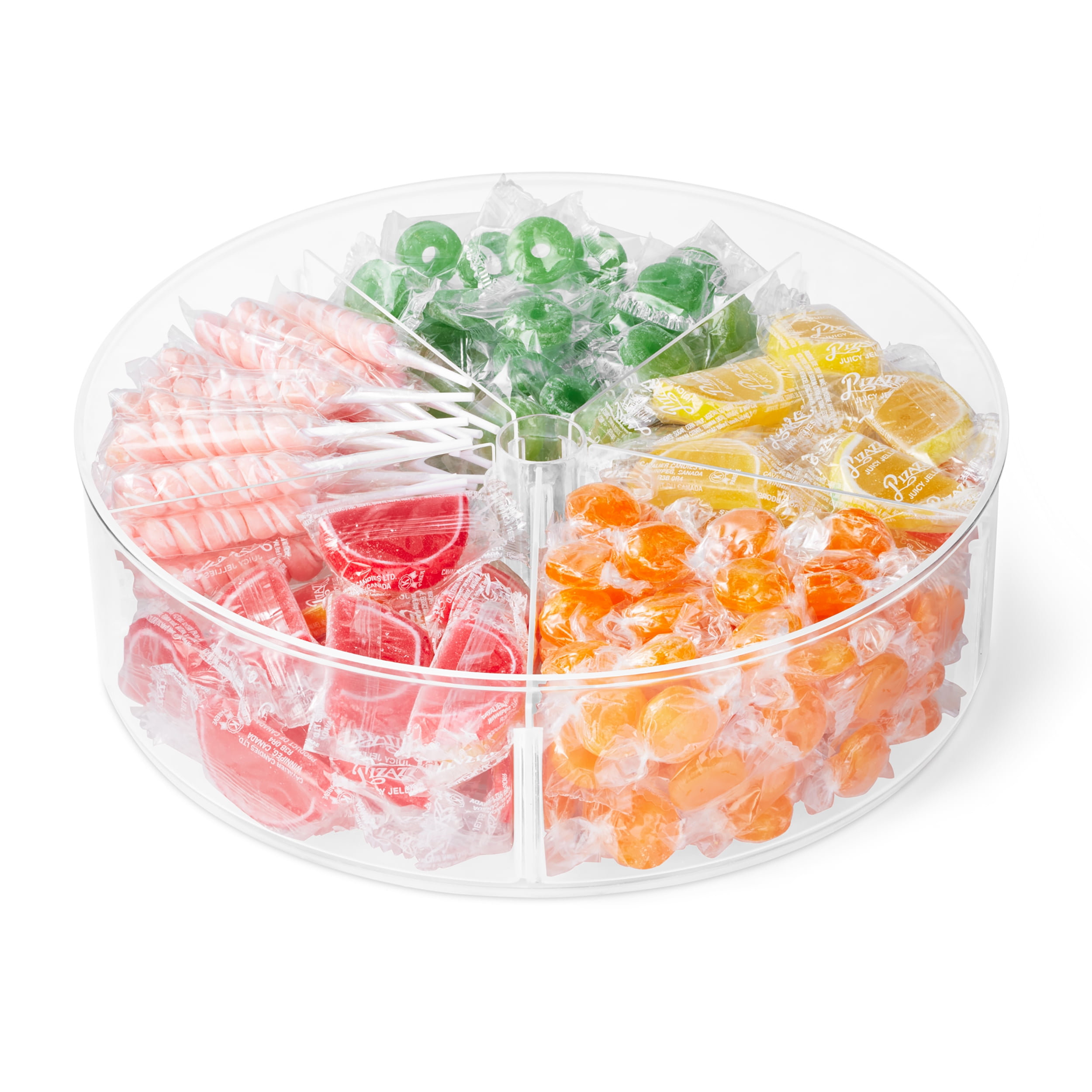 The Home Edit Clear Plastic High Wall Turntable with Removable Dividers, 12" x 12" x 3.5"