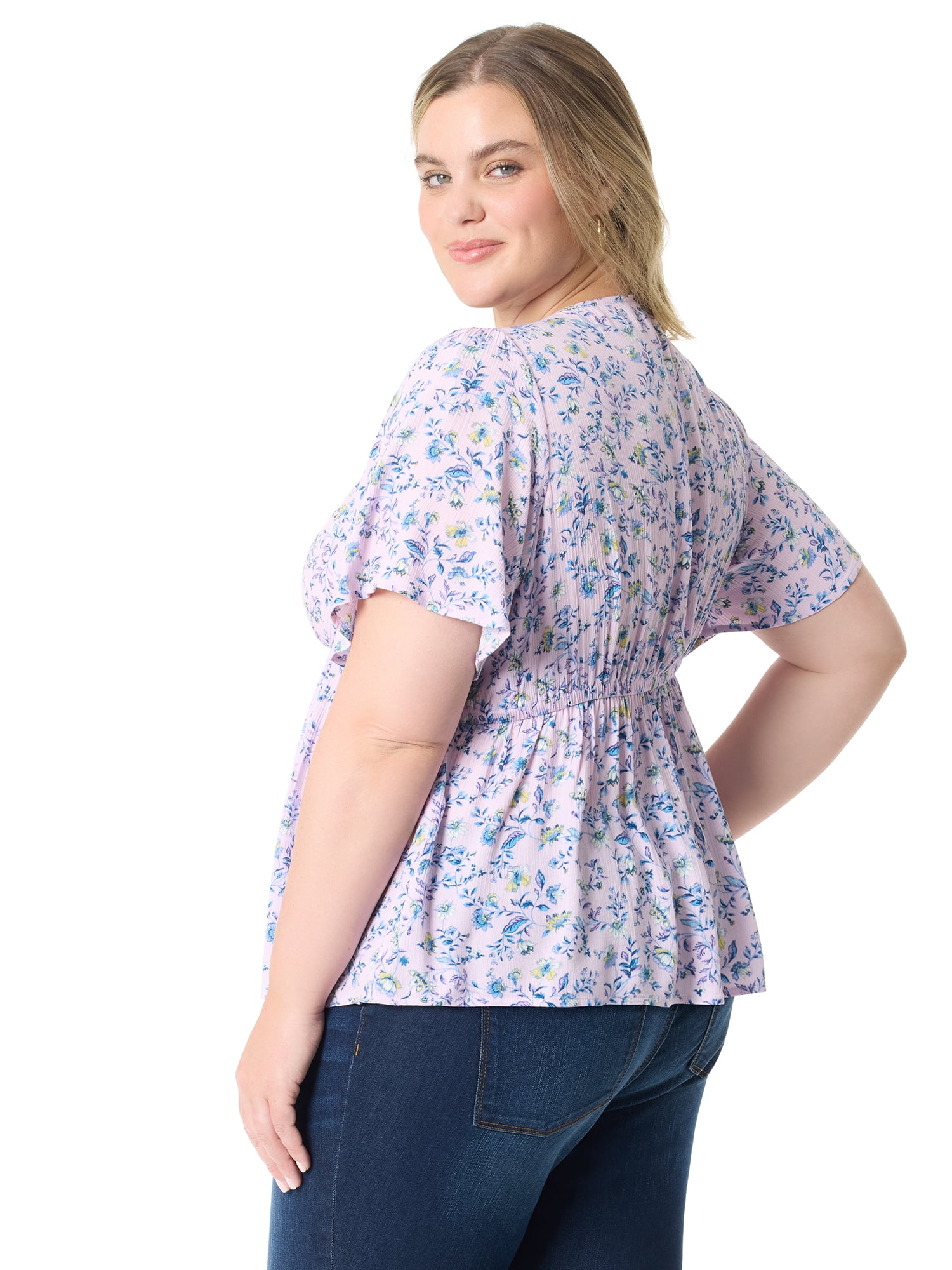 Jessica Simpson Women's Plus Oakleigh Baby Doll Peplum Top, Sizes 0X-5X