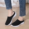 thumbnail image 6 of YYYMEIII Backless Sneakers Women's Spring and Summer New Fly Weaving Hollow Colorblocking Upper Metal Chain Slope Heel Casual Shoes 42 Black, 6 of 8