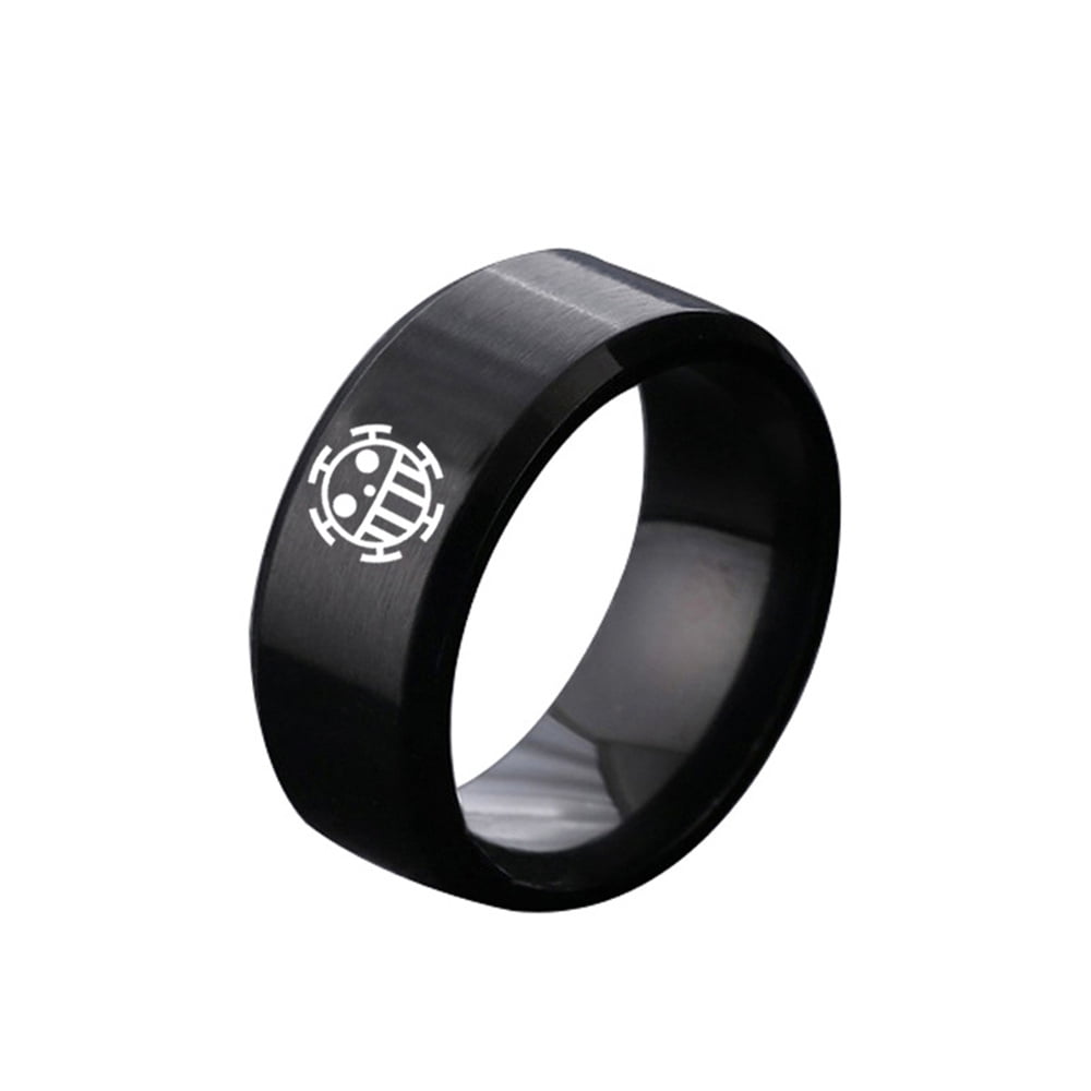 TINGN One Piece Ring Anime Rings for Men Men Ring Black Anime Jewelry