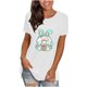 thumbnail image 1 of Moda mujer Casual Pascua camiseta impresa cuello redondo manga corta pulóver Tops blusa Fridja  bn6929, 1 of 8