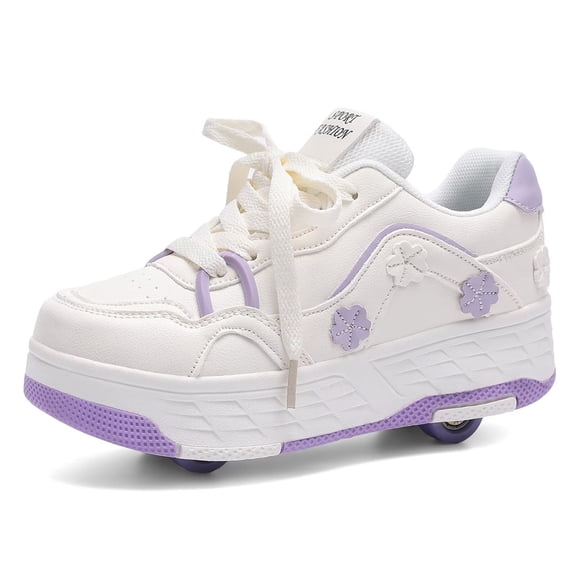 Yiomxhi Kids Roller Shoes, Girls Boys Sneakers with Wheels, Become Sport Sneaker for Christmas Birthday Children Gift, Adjustable Roller Skates Suitable for Outdoor School