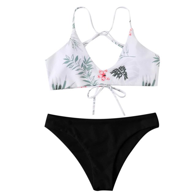 Mujeres verano moda patchwork impreso tanque sexy dos piezas bikini traje de baño traje de baño Fridja nalpqowj50785