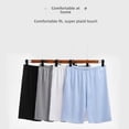 thumbnail image 3 of Pantalones cortos de seda helada de verano para hombre, ropa de dormir informal de secado rápido, pierna recta de alta elasticidad, ajuste holgado, longitud de cinco cuartos de China, 3 of 5