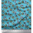 thumbnail image 1 of Soimoi Tissu en Poly Georgette Imprimé Étoile, Feuilles & Roses au Mètre 42 Pouces de Large, 1 of 3