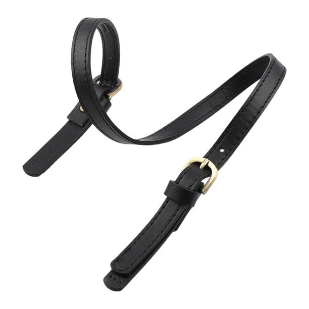 Correa para bolso de hombro con herrajes, accesorios de moda para bolsos, cuero PU simple negro