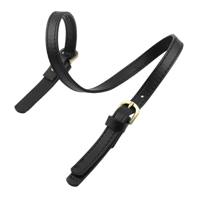 Correa para bolso de hombro con herrajes, accesorios de moda para bolsos, cuero PU simple negro