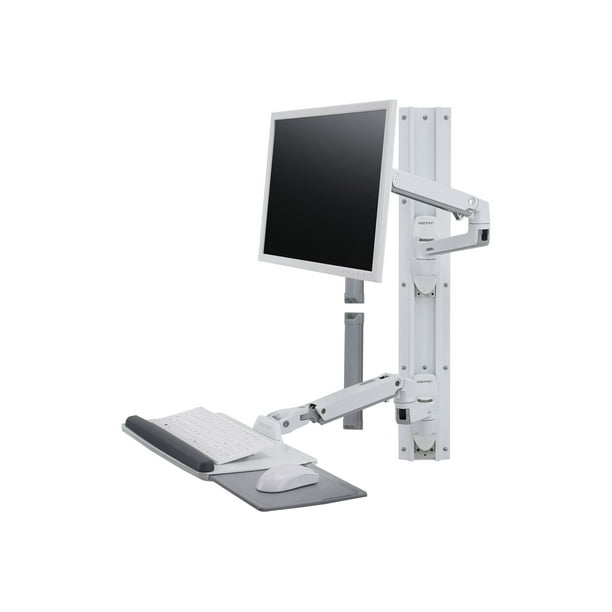 Ergotron LX Wall Mount System - Mounting kit (wall arm, mouse holder,  keyboard arm, wrist rest) - for LCD display / PC equipment - polished  aluminum - 