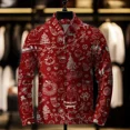 thumbnail image 2 of Chaqueta con estampado 3D navideño 2024, cárdigan holgado para hombre, suéter informal de invierno, ropa de abrigo navideña, ropa navideña elegante, 2 of 5