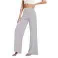 thumbnail image 1 of Pantalones de yoga elásticos de color sólido a la moda para mujer, pantalones de pierna ancha informales sueltos de cintura alta Fridja  alkflakhf37955, 1 of 1