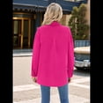 thumbnail image 4 of Camisas de Larga con Botones para Mujer, Blusas de Trabajo de Gran Tamaño con Cuello y Hombros Caídos, Blusa Holgada con Textura Rosa Roja S, 4 of 10