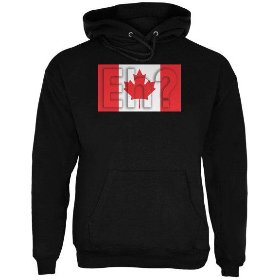 Canada Flag Canadian Eh Mens Hoodie Black 2XL