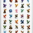 thumbnail image 4 of 35pcs-50pcs Colorful Dragon Stickers Fantasy Dragon PVC Dragon Stickers for Laptops Phone Guitar, 4 of 9
