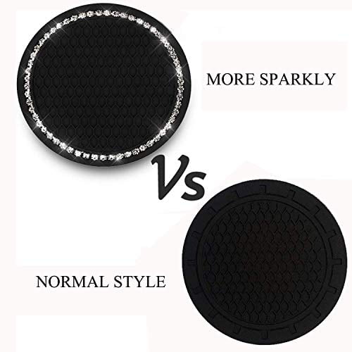 Bling Car Accessories 2.77 inch,Full Rhinestone Anti Slip Insert Coaster Car Bling for Women,Party,Birthday,Gift（AB Color） Suitable for Most Car Interior Bling Car Cup Coaster 2PCS 