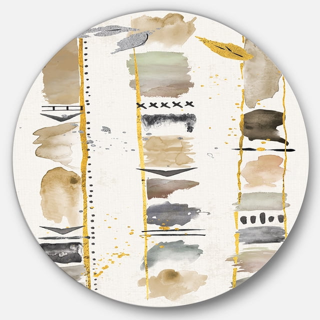 Designart 'Abstract Gold Birch Trees I' Art Mural en Métal Glam