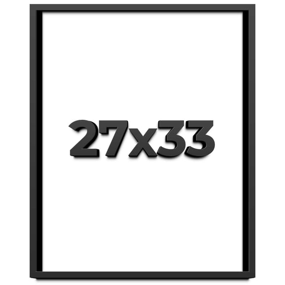 27x33 Shadow Box Frame Black | 2 Inches Deep Real Wood Contemporary Shadowbox Display Frame | UV