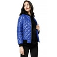 thumbnail image 4 of Orolay Womens Plaid Style Lightweight Short Down Jacket with Rib Knit Sapphire S, 4 of 6