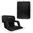 thumbnail image 6 of Stadium Seat Chair, 2 Pack- Bleacher Cushions with Padded Back Support, Armrests, 6 Reclining Positions and Portable Carry Straps By Home-Complete, 6 of 7