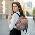 thumbnail image 6 of FORMRS Mini Backpack Purse for Women Quilted Travel Daypack Casual Shoulder Bag, Orange Vibrant Flowers, 6 of 7