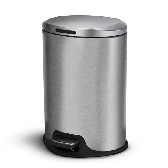Home Zone Living 3 Gallon Kitchen Wastebasket, Stainless Steel, 12 Liter