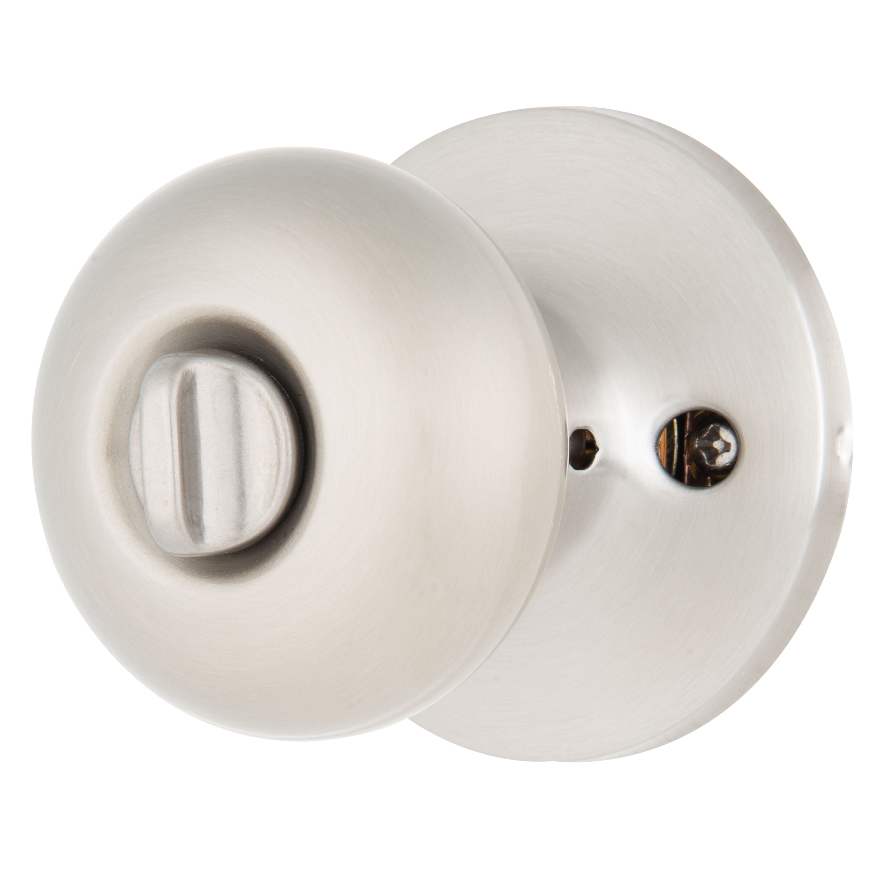 Brinks Privacy Mushroom Doorknob, Satin Nickel Finish