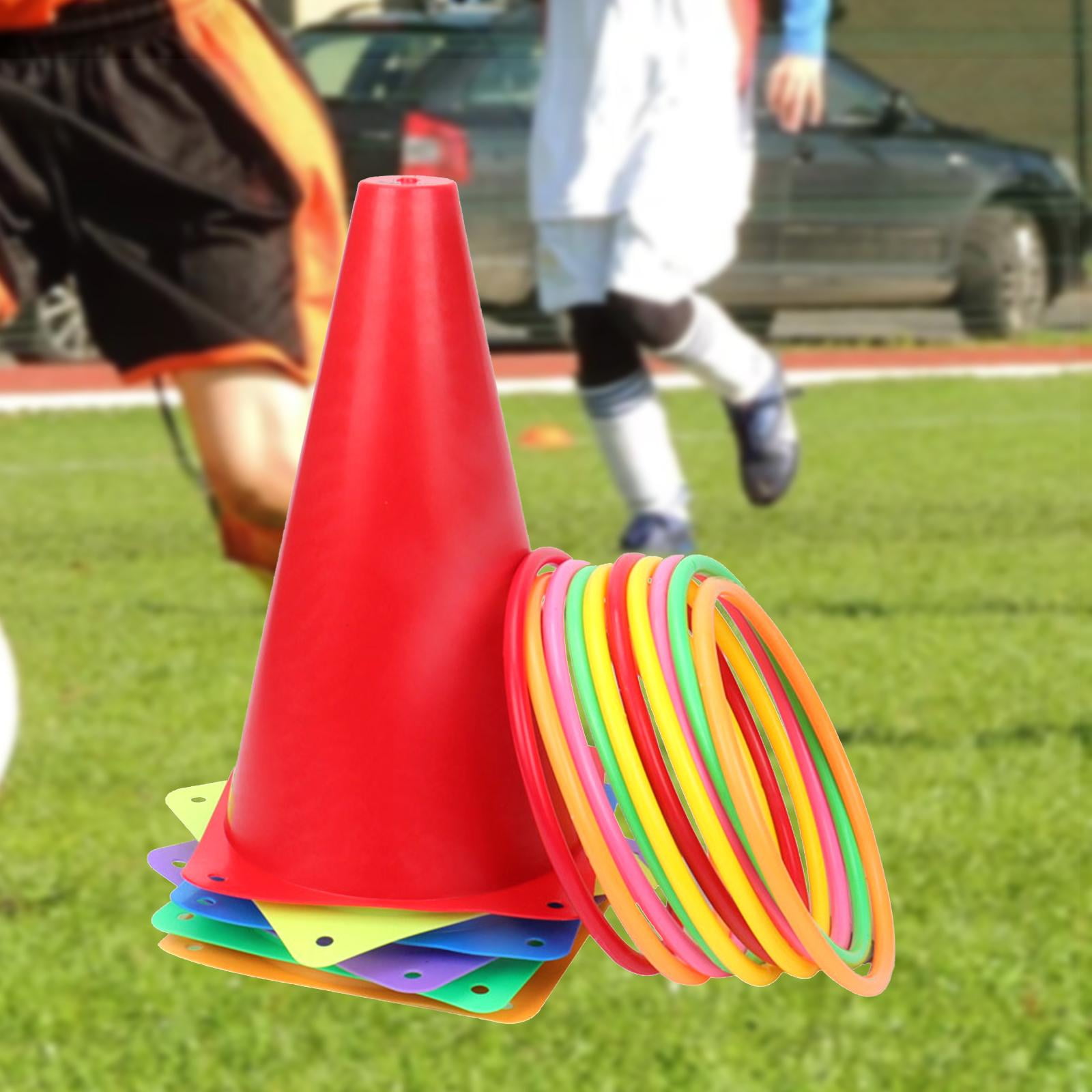 Wswqop Rings Toss Game Backyard Game Colored Cones And Rings Carnival Game Set for Lawn