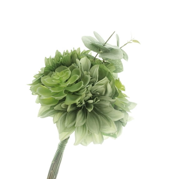 Artificial Dahlia Rose Succulent Bundle, 15-Inch - Green