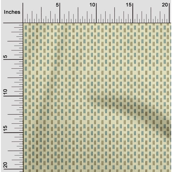 oneOone Organic Cotton Poplin Twill Fabric Line Block Print Sewing Fabric BTY 42 Inch Wide
