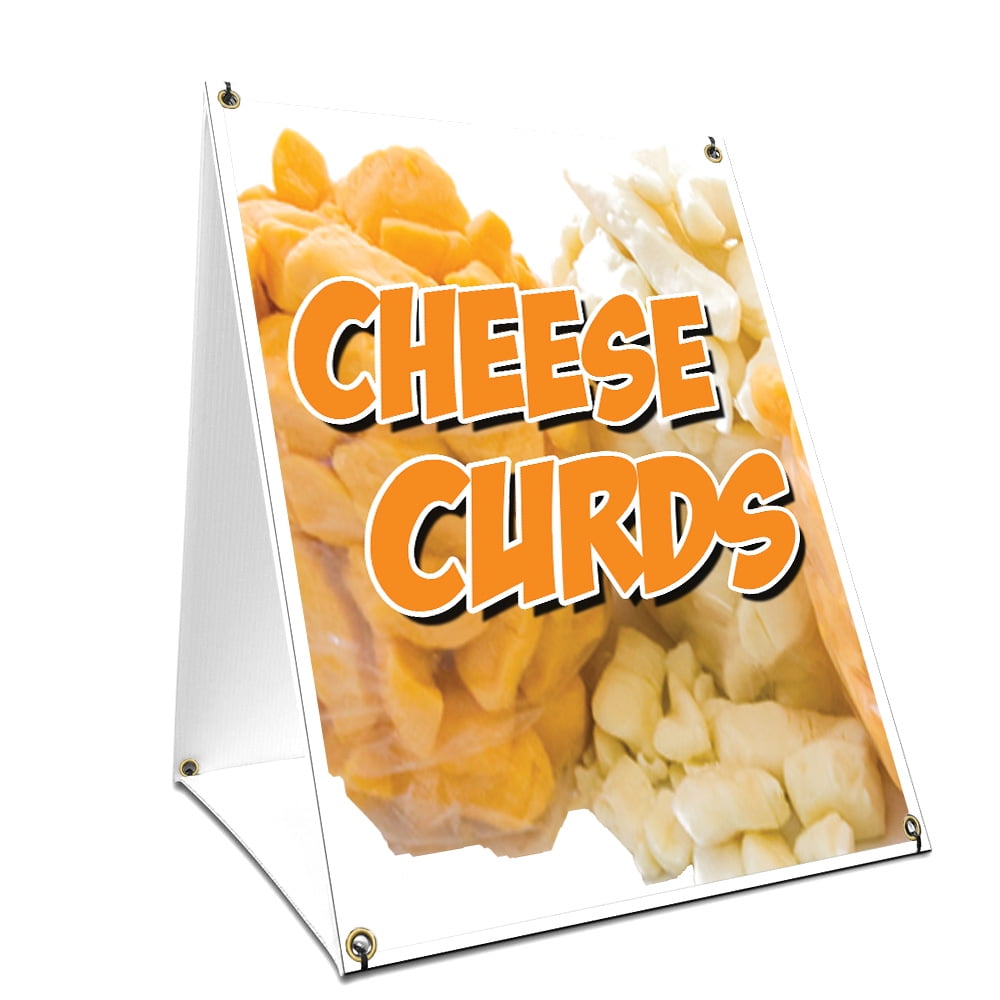 Aframe Sidewalk Cheese Curds Sign With Graphics On Each Side 18" X