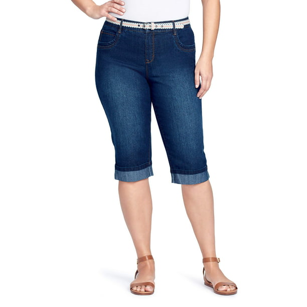 Gloria Vanderbilt - Women's Plus Size Cleo Belted Skimmer - Walmart.com ...
