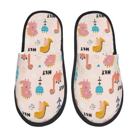 

House Slippers for Women Men - colorful Dinosaur cute Warm Non-slip Mens Womens Slippers Cozy Slip-on House Shoes Bedroom Outdoor Indoor Slippers for Men