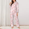 thumbnail image 2 of Daiia Rabbit And Peach for Women's Long-Sleeved Pajama Set – Soft & Comfortable Sleepwear Button-Up Pajamas Cozy Lounge Wear-X-Large, 2 of 7