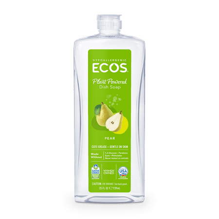 ECOS Hypoallergenic Liquid Dish Soap, Pear, 25 Fluid Ounce