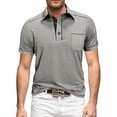 thumbnail image 2 of MYAOYI Polo Shirt for Men Contrast Placket Polo Shirt Full Piping Trim Short Sleeve Chest Pocket Daily Work Golf Top, 2 of 7