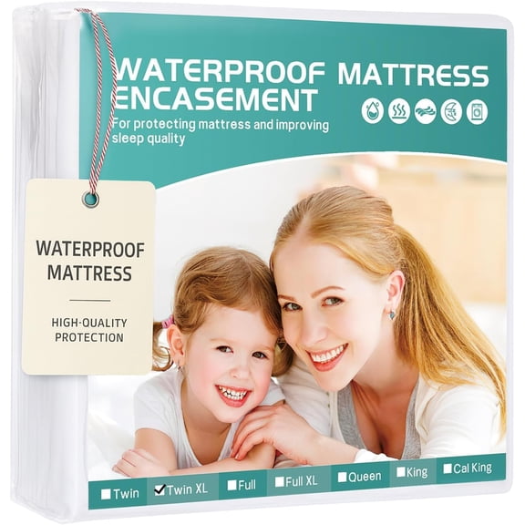 39"x80" Twin XL Mattress Protector 9" Depth【Dorms Hotel Exclusive】 Box Spring Mattress Cover Waterproof Soft Noiseless Breathable Mattress Encasement