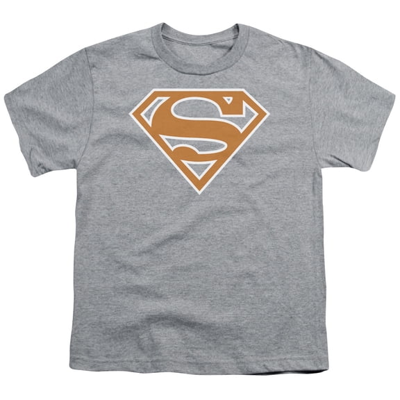Superman - Burnt Orange&White Shield - Youth Short Sleeve Shirt - Medium