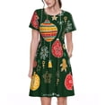 thumbnail image 1 of Bixox Robe d'Été à Manches Courtes pour Femmes Robe Ample Longueur Genou avec Poches-Noël, 1 of 7