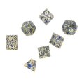 thumbnail image 3 of Uds. Dados poliédricos de Metal patrón de laberinto grabado balanceado rodante dados de Metal sólido para juegos juego de rol estilo 1, 3 of 9