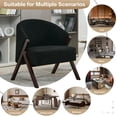 thumbnail image 4 of Yeshouse Sillón moderno de mediados de siglo, tapizado en tela de lino, con estructura de madera, cómodo sillón de lectura, fácil de montar para dormitorio, 4 of 8