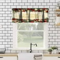thumbnail image 4 of Merry Christmas Valance Curtains,Xmas Baubles Snowflakes Pine Trees Decors Xmas Holiday Theme Print Small Window Treatments For Kitchen Living Room Decor Rod Pocket Valances 54x18 Inch,1 Panel, 4 of 6