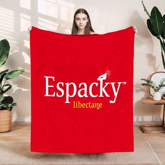 Espacky Durable Soft & Warm Flannel Blanket - Cozy Design for Sofa Travel Bed & Chair - Stylish Red Background with Flame Graphic