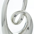 thumbnail image 5 of 10" x 21" Silver Ceramic Swirl Abstract Sculpture with Black Wooden Base, by DecMode, 5 of 15