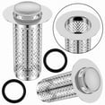 thumbnail image 2 of 2 Pcs Bathroom Sink Stopper Stainless Steel Sink Drain Strainer Hair Catcher `, 2 of 6