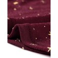 thumbnail image 5 of Disfraz de navidad Top corto de fiesta con cuello alto transparente de malla de estrellas para mujer Borgoña L, 5 of 5