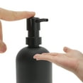thumbnail image 3 of Unique Bargains 1 Pc Durable Cylinder Frosted Soap Dispenser 13.53oz Black, 3 of 6