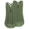 thumbnail image 2 of Giftesty Womens Plus Size Clearance Women Loose Sleeveless Tank Top Cross Back Hem Layed Zipper V-Neck T Shirts Tops, 2 of 4