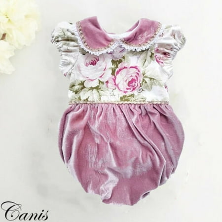 

Newborn Baby Girls Floral Romper Bodysuit Jumpsuit Outfits Sunsuit Costume
